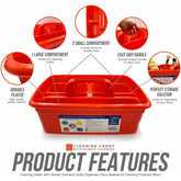 Red Plastic Caddy Cleaners Carry All Storage Tote Tray Basket for Bottles etc